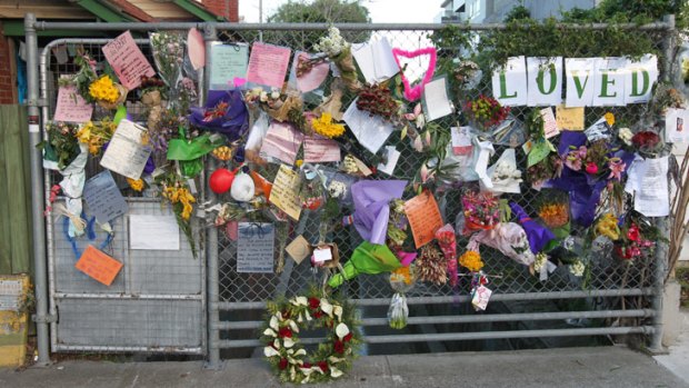 Loved: Tributes to Tracy Connelly in Greeves Street.