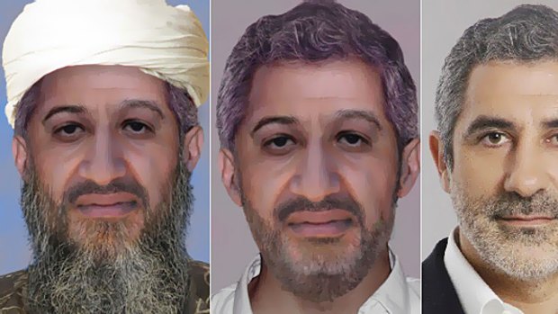 FBI images (left and centre) altered by forensic artists to show how the al-Qaeda leader may have changed and Gaspar Llamazares of Spain's United Left party (right).