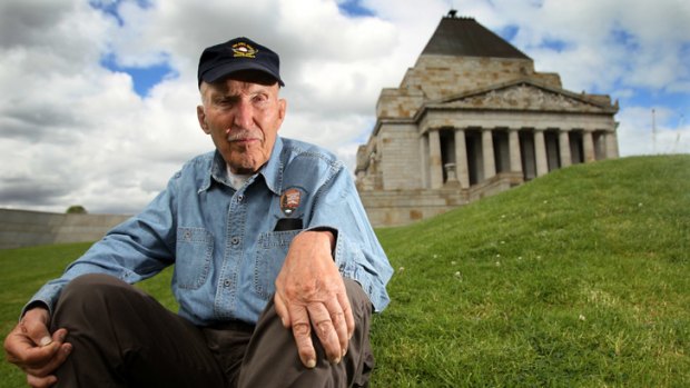Edwin Cole Bearrs at the Shrine of Remembrance in Melbourne.