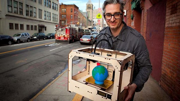 "We expected our orders to double from our previous machine" ... Bre Pettis, CEO of Makerbot Industries, with "The Replicator" 3D printer.