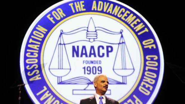 US Attorney General Eric Holder speaks at the annual convention of the National Association for the Advancement of Colored People (NAACP) in Orlando  thsi month.