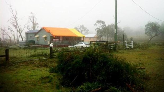 A house that lost it's roof in a freak storm in the Darling Downs.