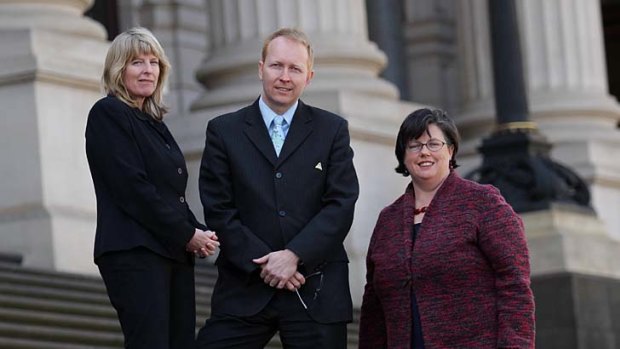 Victoria's three Greens MPs, Sue Pennicuik, Greg Barber and Colleen Hartland.