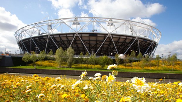 Green glory: London's Olympic Park takes shape.
