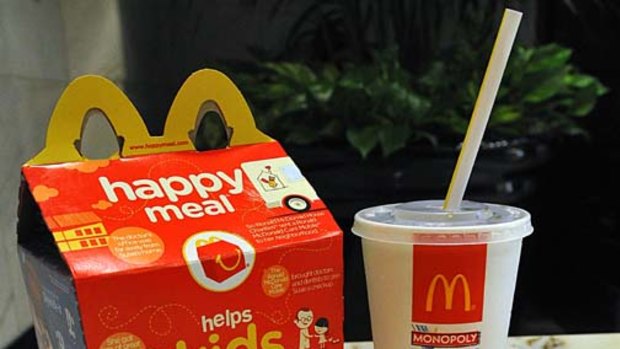 Banned ... high-calorie Happy Meals, which entice children to eat with free toys.