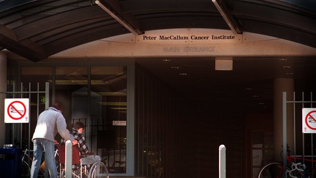 The entrance to Peter Mac in East Melbourne.