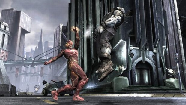 Injustice features DC Comics characters beating the hell out of each other.