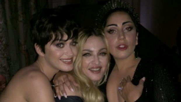 Katy Perry hoped this picture with Madonna and Lady Gaga will "#breaktheinternet2k15"