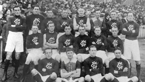 The Carlton Football Club team of 1913. This is the Carlton side that lost to Collingwood by a goal on May 17 1913. 