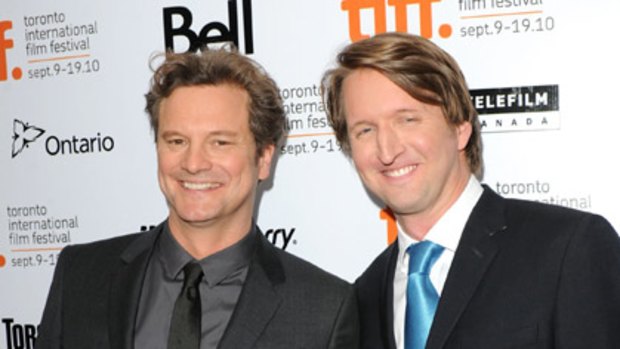 Colin Firth and King's Speech director Tom Hooper in Toronto.