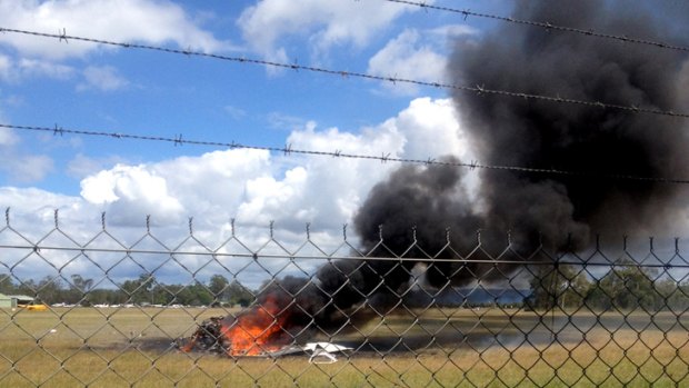 Wreckage: A skydiving plane that crashed.