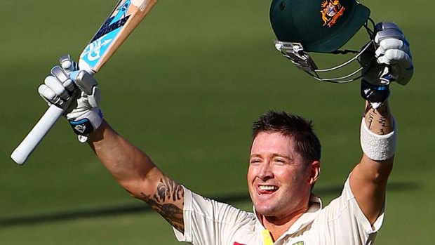 Another double ton ... Michael Clarke on Thursday.