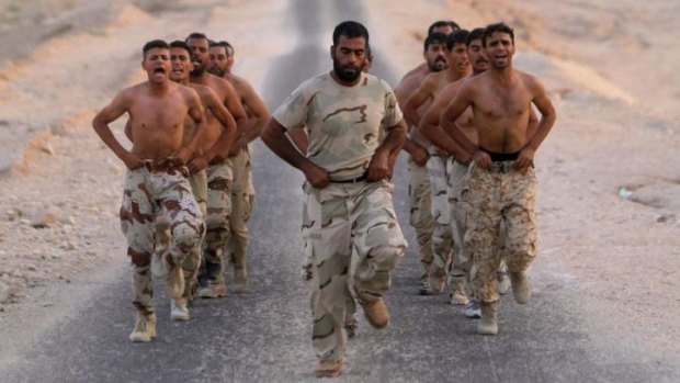 Overestimated: Iraqi Army volunteers undergo training in preparation for the IS assault.