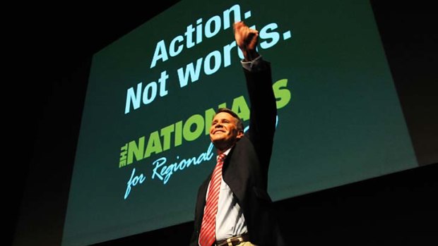 A boost for the regions . . . Nationals leader Andrew Stoner at the party's campaign launch.