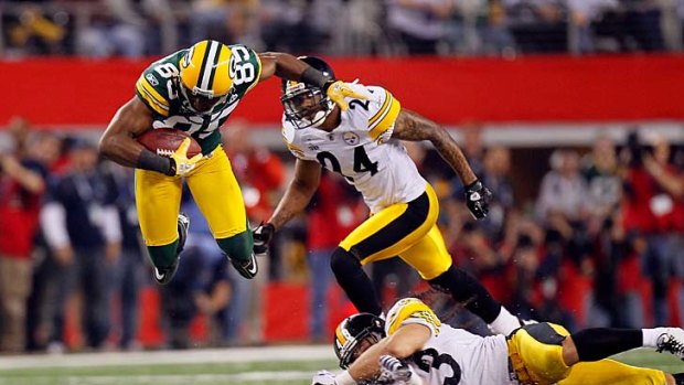 Green Bay Packers vs Pittsburgh Steelers during Super Bowl XLV, February 6, 2011.