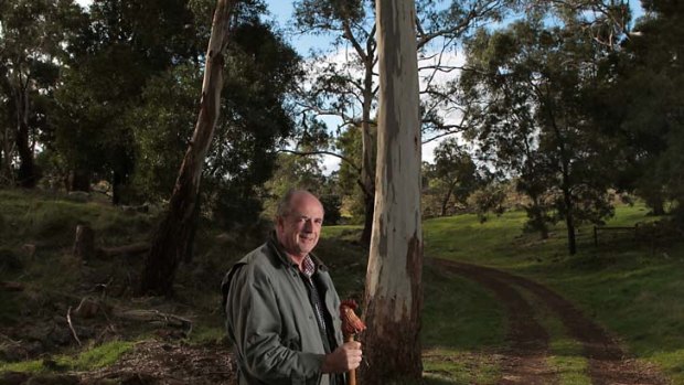 Former federal minister Peter Reith on a family property in Western Victoria.