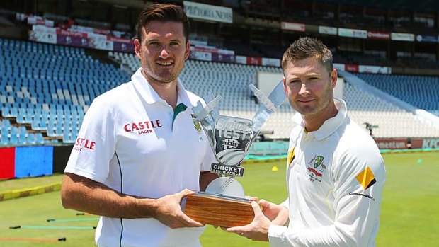 Graeme Smith of South Africa and Michael Clarke of Australia at Centurion Park.