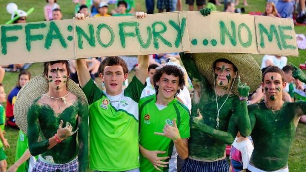 North Queensland Fury fans voice their support for their club.