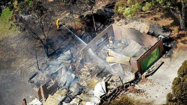 A house destroyed in Warrandyte.