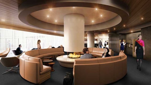 An artist's impression of the new business lounge at LAX's Tom Bradley terminal.