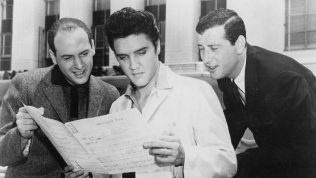 Perfect harmony &#8230; Jerry Leiber, right, and Mike Stoller, left, created hits for many artists, including Elvis Presley, centre.