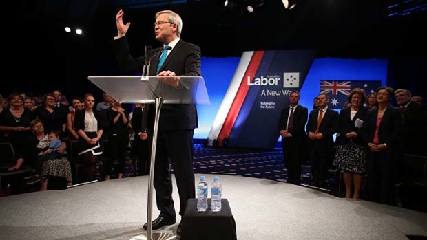 Prime Minister Kevin Rudd at the ALP campaign launch in Brisbane on Sunday.