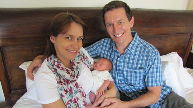 Delighted: Tasma and Rove with baby Ruby Aurelia.