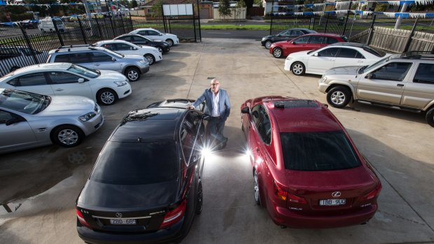Travis Gaylard, co-owner of Autoflex Leasing, in his car yard where he leases cars to Uber drivers