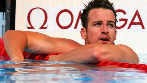 Coasting: James Magnussen after easing through the semi-finals of the 100 metres freestyle.