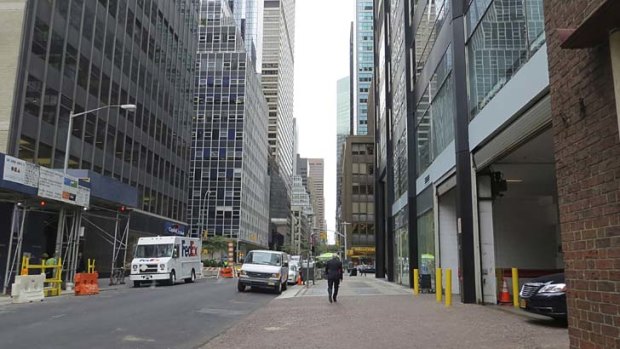 Strolling alone: former prime minister Kevin Rudd in New York.