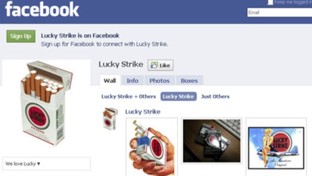 Lucky Strike's Facebook fan page.