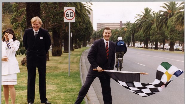 Victorian premier, Jeff Kennett and Ron Walker were instrumental in bringing the Grand Prix to Melbourne.