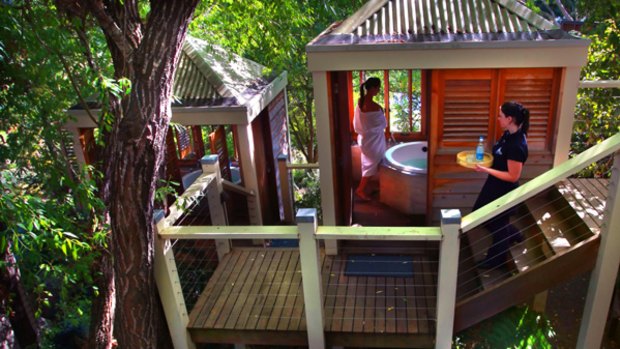 If you can't go to Europe, go to Daylesford: Salsa treetop spas, at Daylesford's Lake House complex.