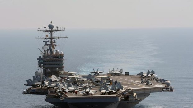 The Nimitz-class aircraft carrier USS Abraham Lincoln sailed through the Strait of Hormuz and into the Gulf without incident.