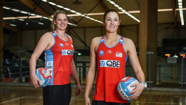 On fire: Caitlin Thwaites and Susan Pettitt have been in fine form for the Swifts of late. 
