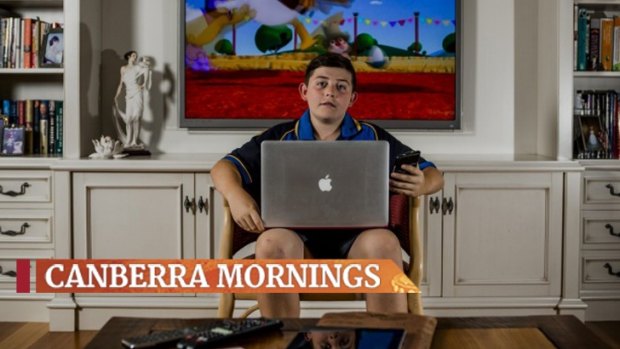 Like most Canberrans, Hamish Insley, 12, has a variety of devices he uses to access the internet. 