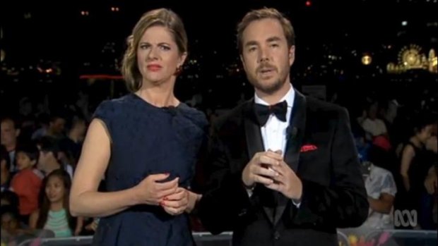 Julia Zemiro and Toby Truslove host the ABC's New Year's Eve coverage.