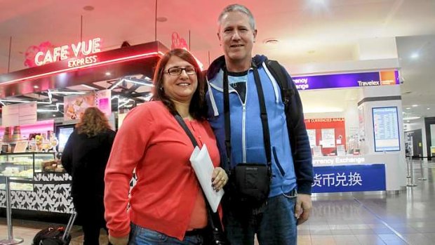 Graeme and Vivian Smith at Tullamarine after checking in for their flight to Thailand.