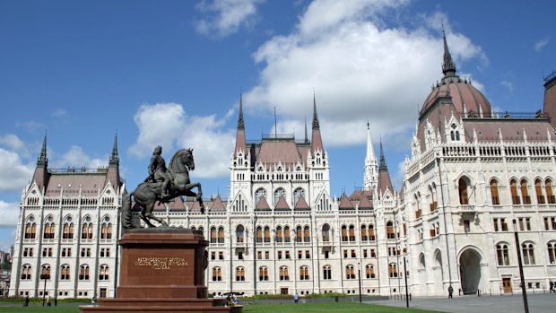 Revival parliament building in Budapest