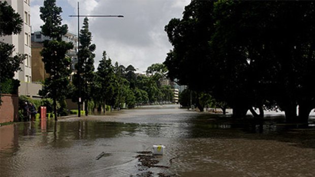 Coronation Drive in flood on January 12.