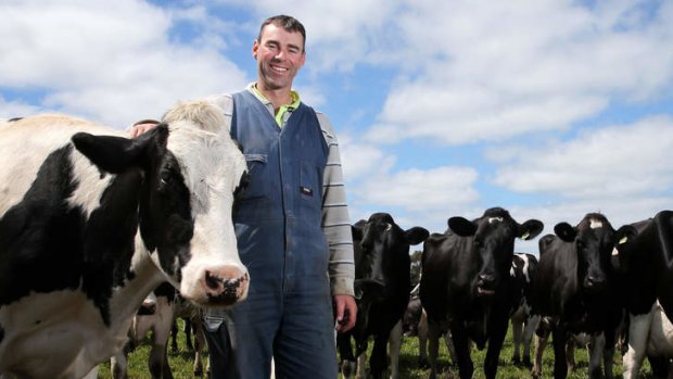 Dairy farmer Jason Burleigh in Nullawarre. His family has supplied Warrnambool Cheese for four generations.