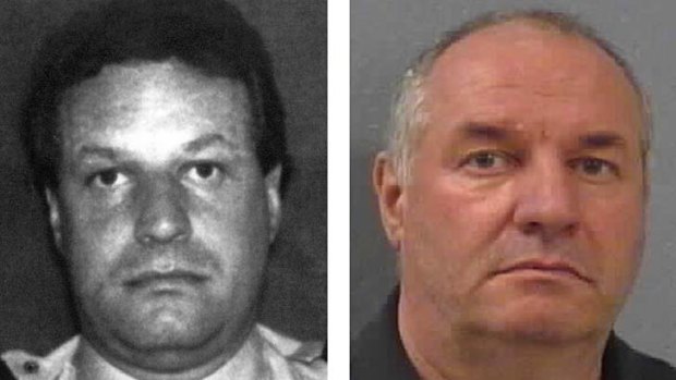 Then and now ... Eddie Maher was arrested in February 2012, right, after disappearing in 1993.
