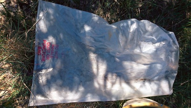 The bag the resident claimed contained asbestos.