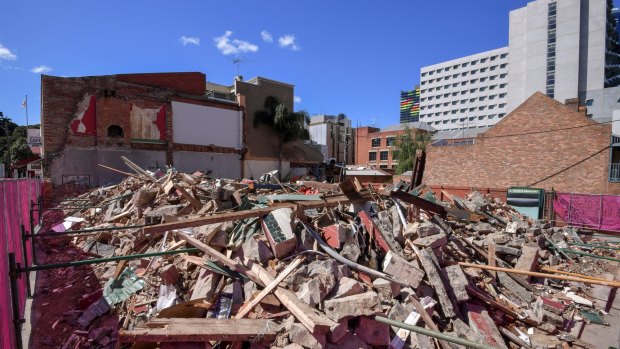 Carlton's Corkman Irish Pub after its illegal demolition in October. 