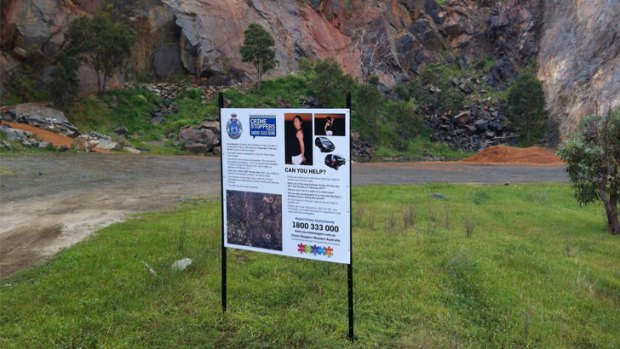 Police unveiled a sign at the quarry on Saturday morning.