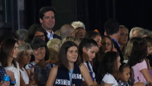 Face in the crowd: AFL boss Gillon McLachlan at the AFLW season opener