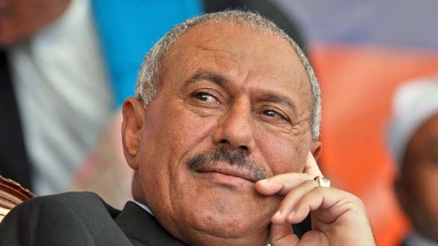 Holding firm ... Ali Abdullah Saleh.