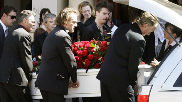 The funeral for Rowland Howard at Sacred Heart Church in St Kilda.