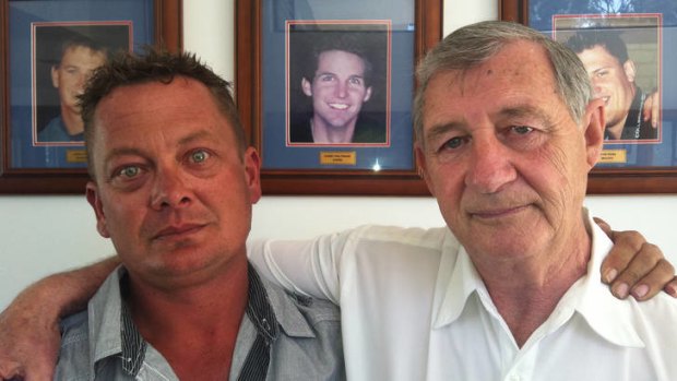 Paul Adams, left and Kevin Paltridge, right. Kevin's son Corey died in the attacks, and Paul was Corey's best mate.