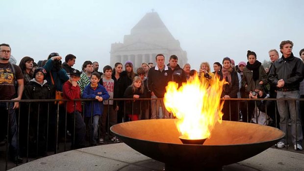 The eternal flame at the Shrine of Remembrance.